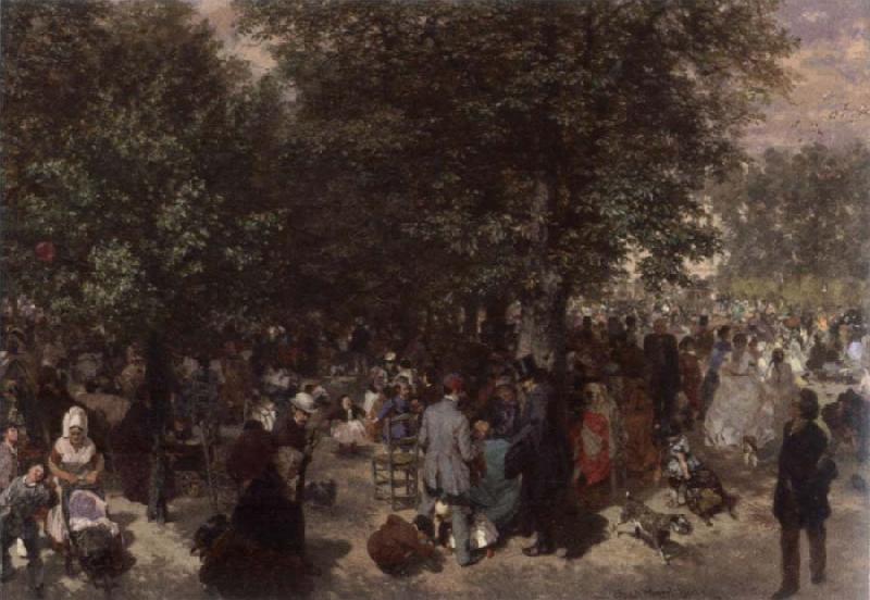 Adolph von Menzel Afternoon in the Tuileries Garden Sweden oil painting art